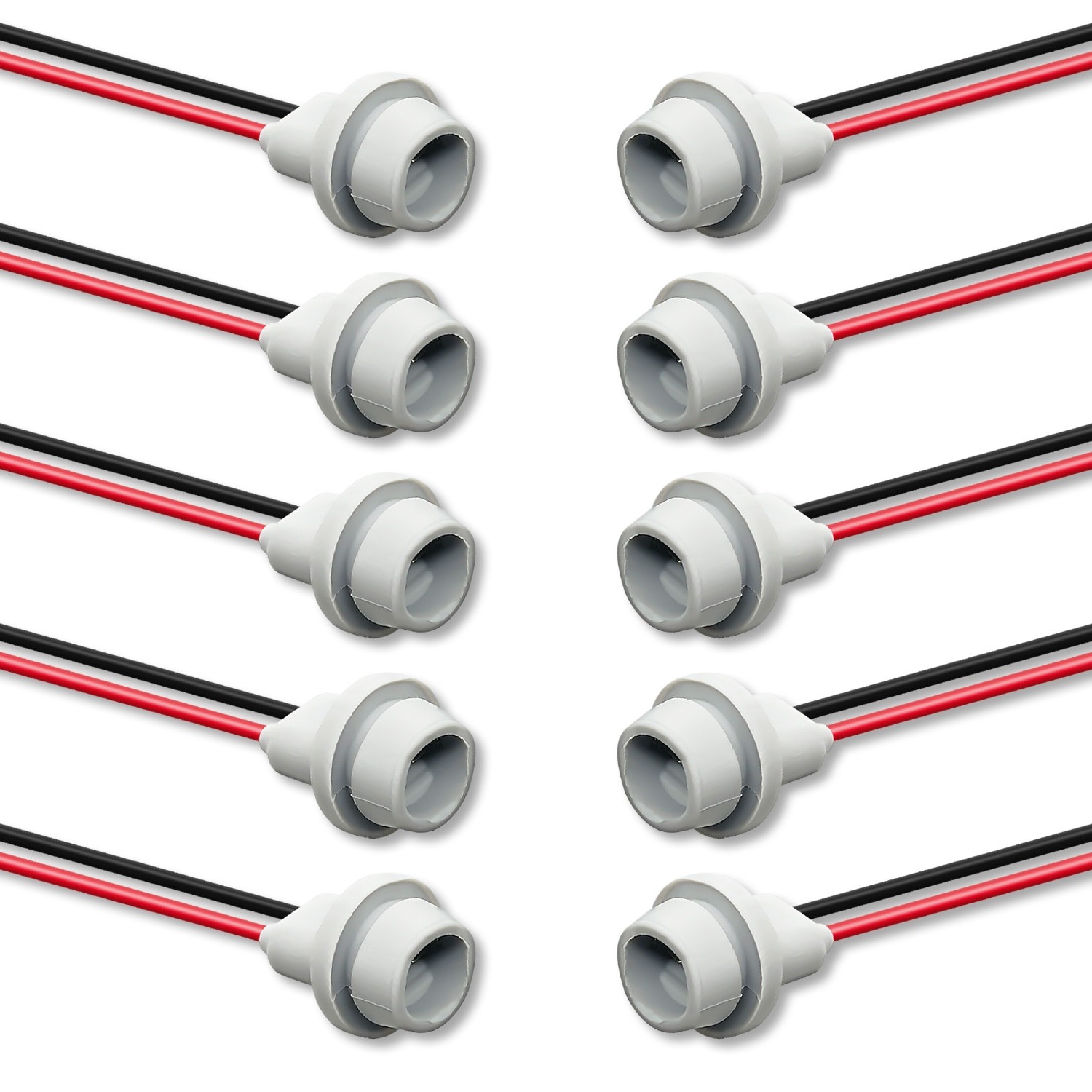 10X T10 194 168 W5W LED Bulb Socket Pigtail Connector Bulk Pack for Custom Build