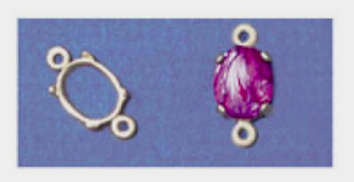 Sterling Silver Oval Cabochon Double Dangle Setting (7x5mm -18x13mm)