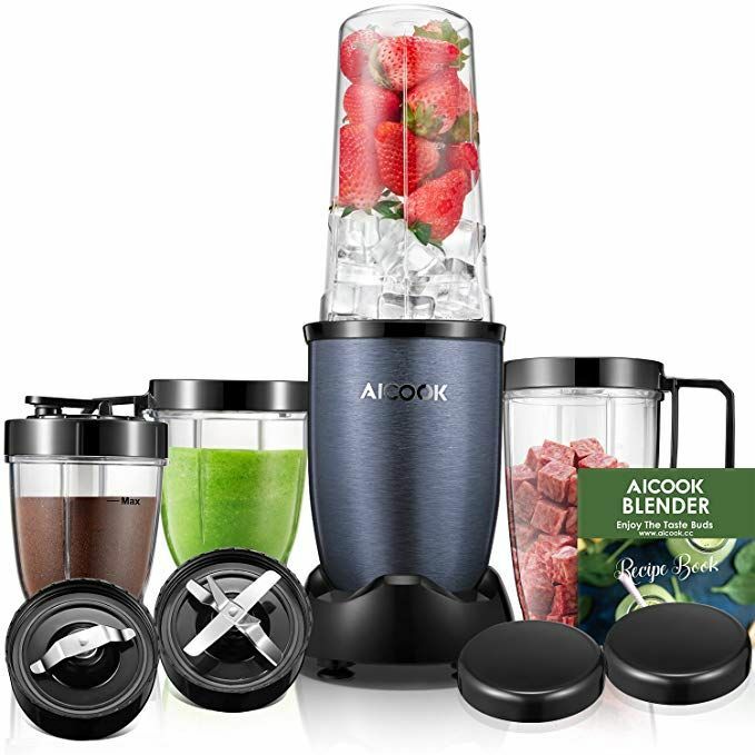 Blender, Aicook Smoothie Blender, 780W High-Speed Personal Blender, 15-Piece Smo