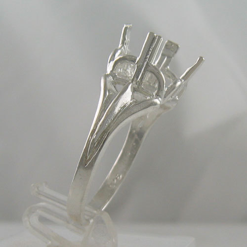 PRE-NOTCHED 10MM ANTIQUE CUSHION SOLITAIRE RING STERLING SILVER CR65SS