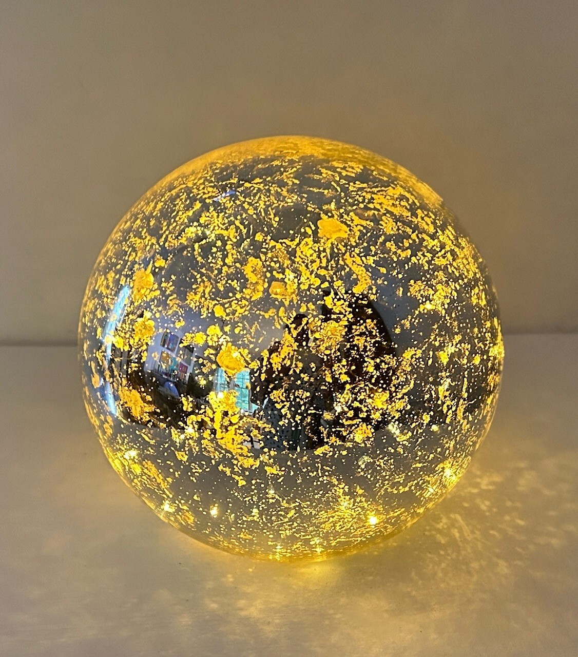 New Pottery Barn Antiqued Mercury Glass Globe Medium 7.5"