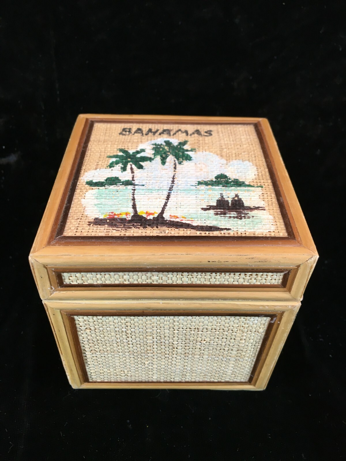 3 IN 1 Bamboo Square Nesting Boxes BAHAMAS Souvenir
