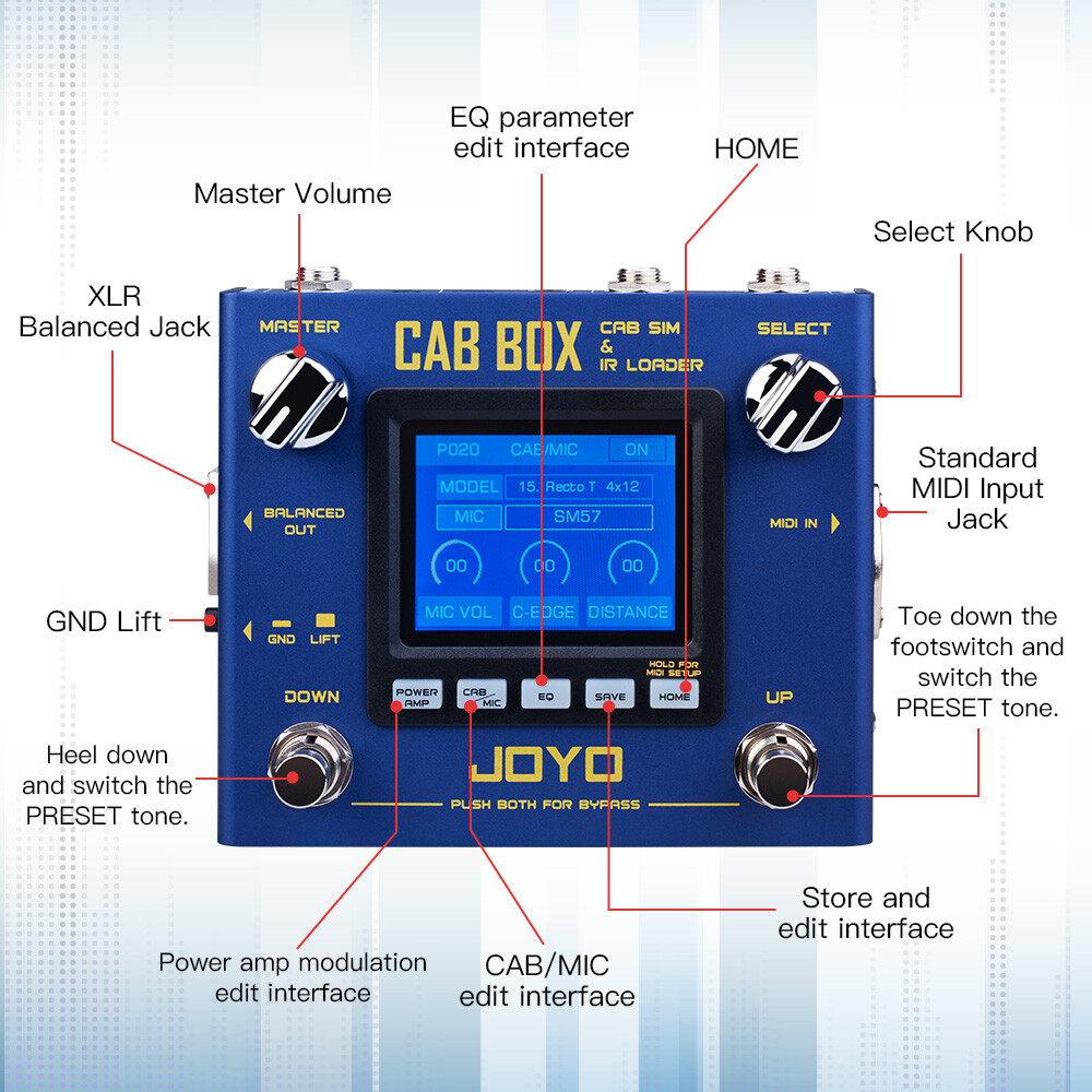 JOYO Multi Effects Pedal Power Amp Simulation & Cabinet Modeling Guitar Pedal