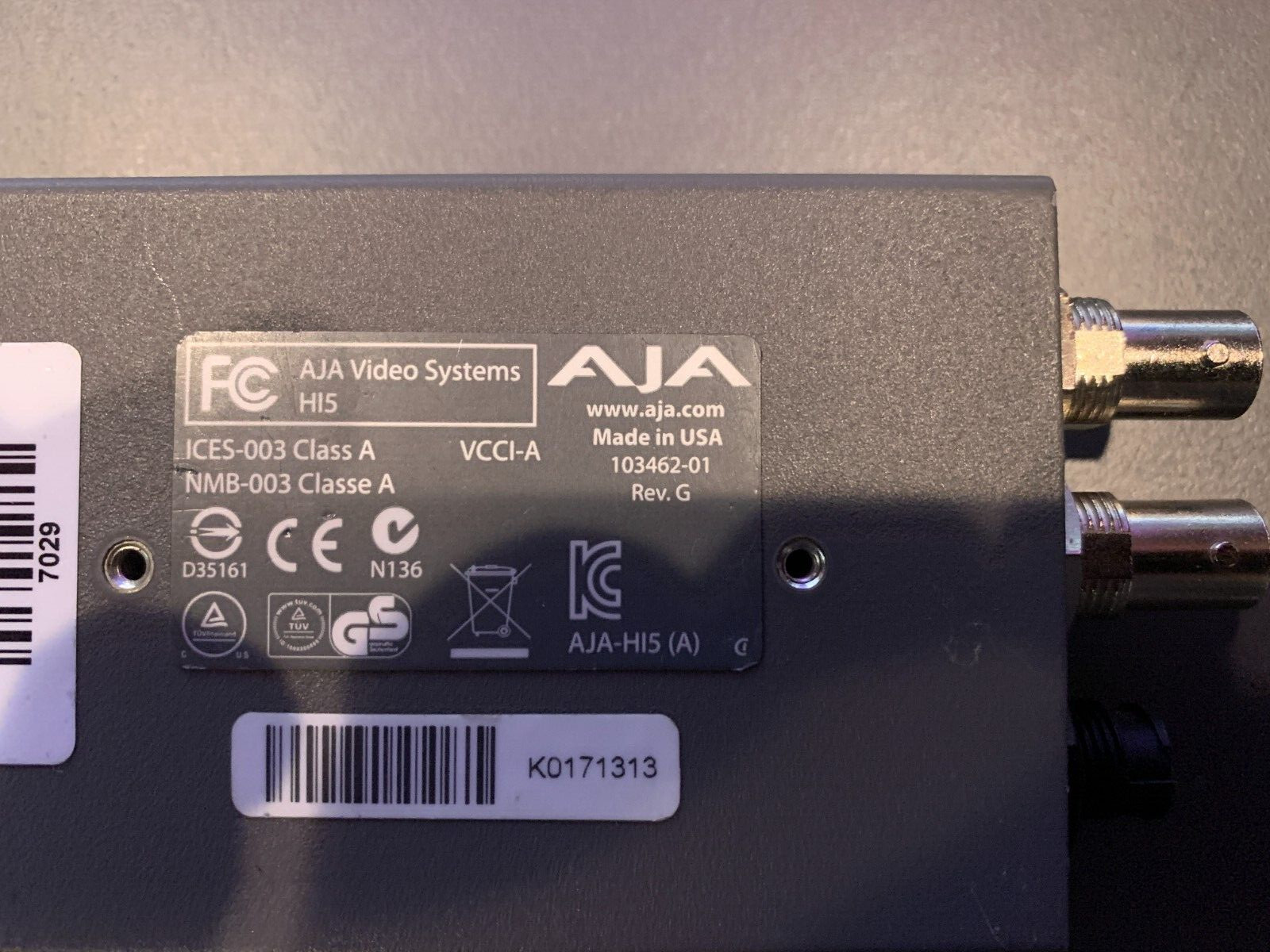 AJA Hi5-3G 3G/Dual Link/HD-SD-SDI to HDMI Converter w/ power supply