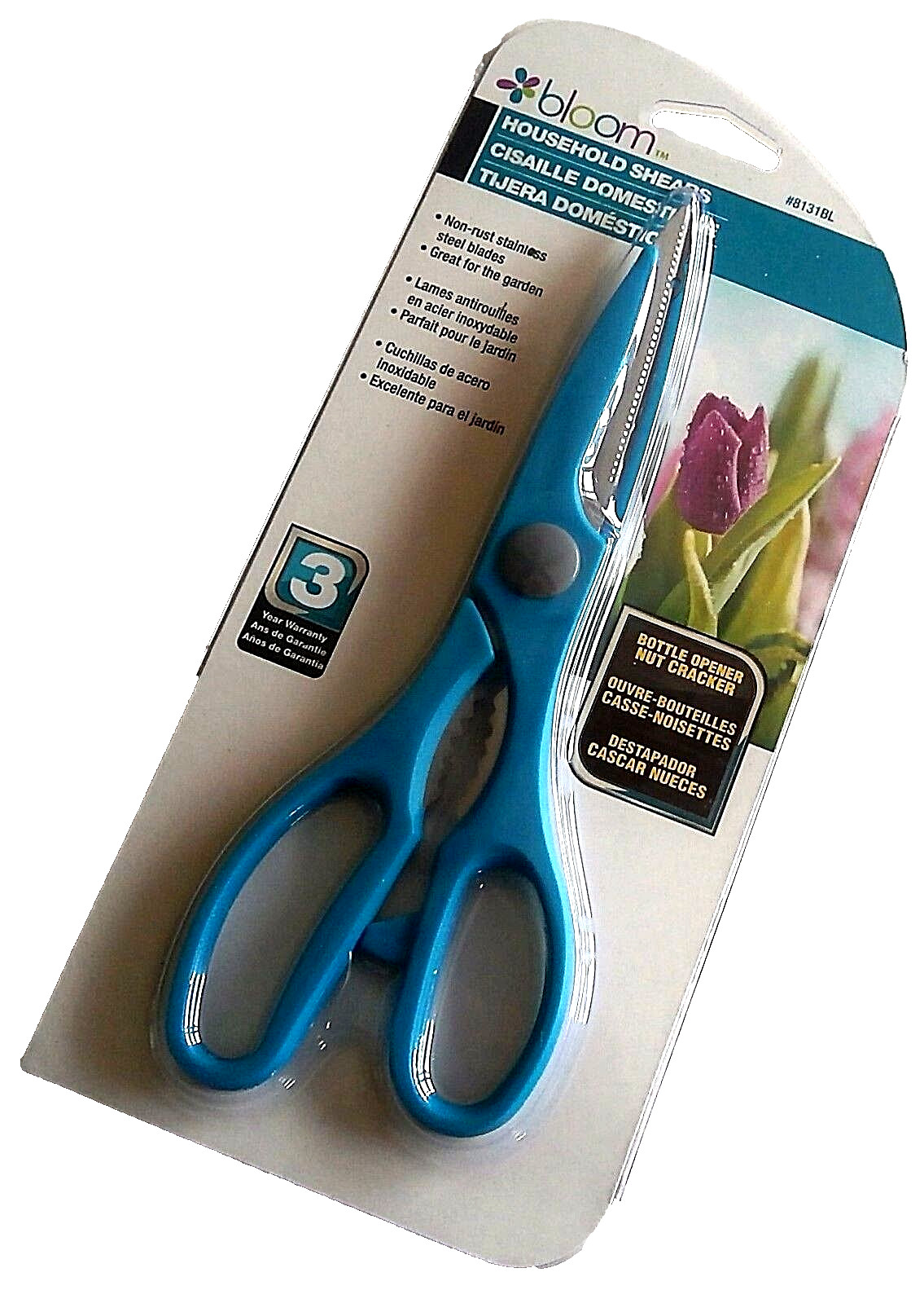 BLOOM Household Shears  Great for the Garden  Aqua Blue