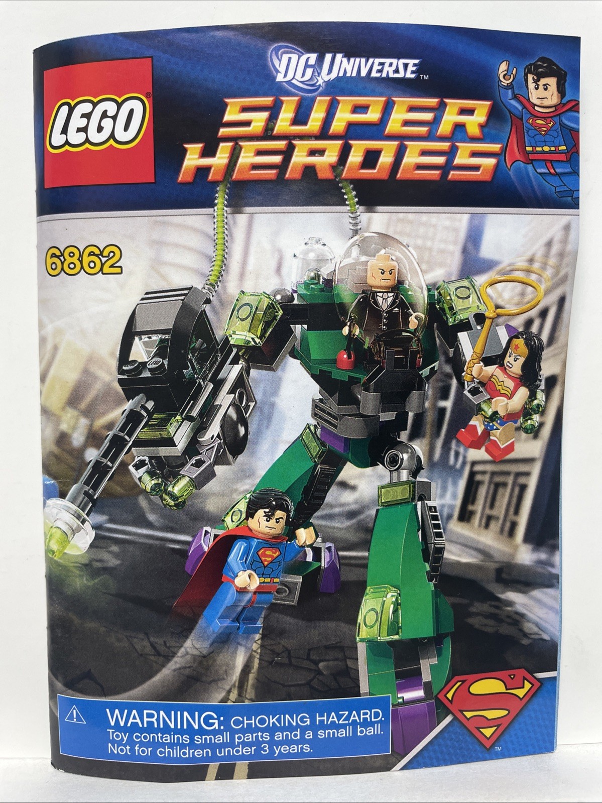 Lego DC "Superman vs Power Armor Lex" Instruction Manual Brochure NO LEGO 6862