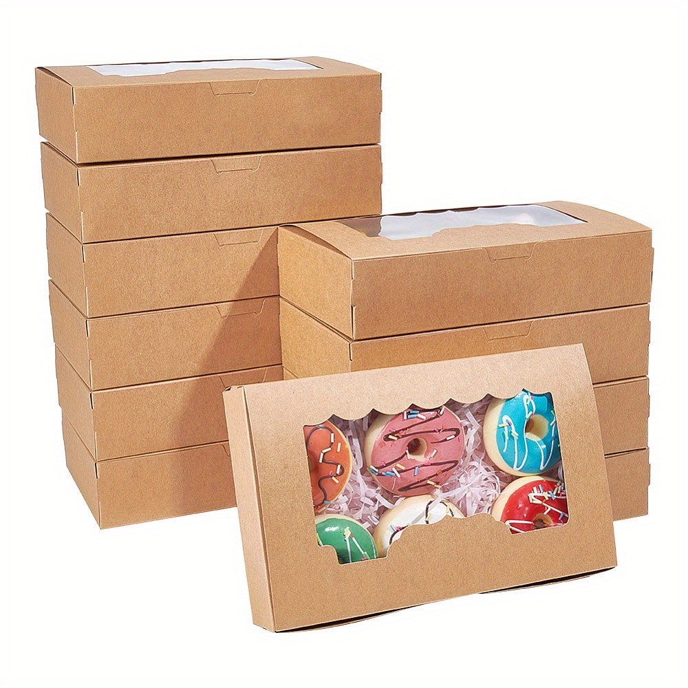 20pcs Folding Kraft Paper Mini boxes with Visible Window Gift Package Supplies