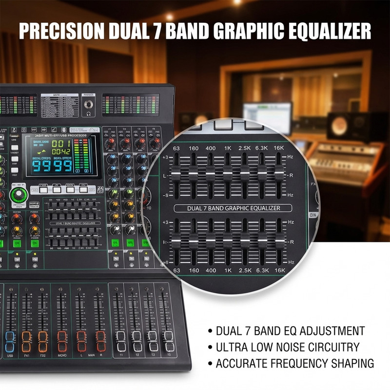 14-channel professional mixer with 99DSP effects / Bluetooth / USB connectors