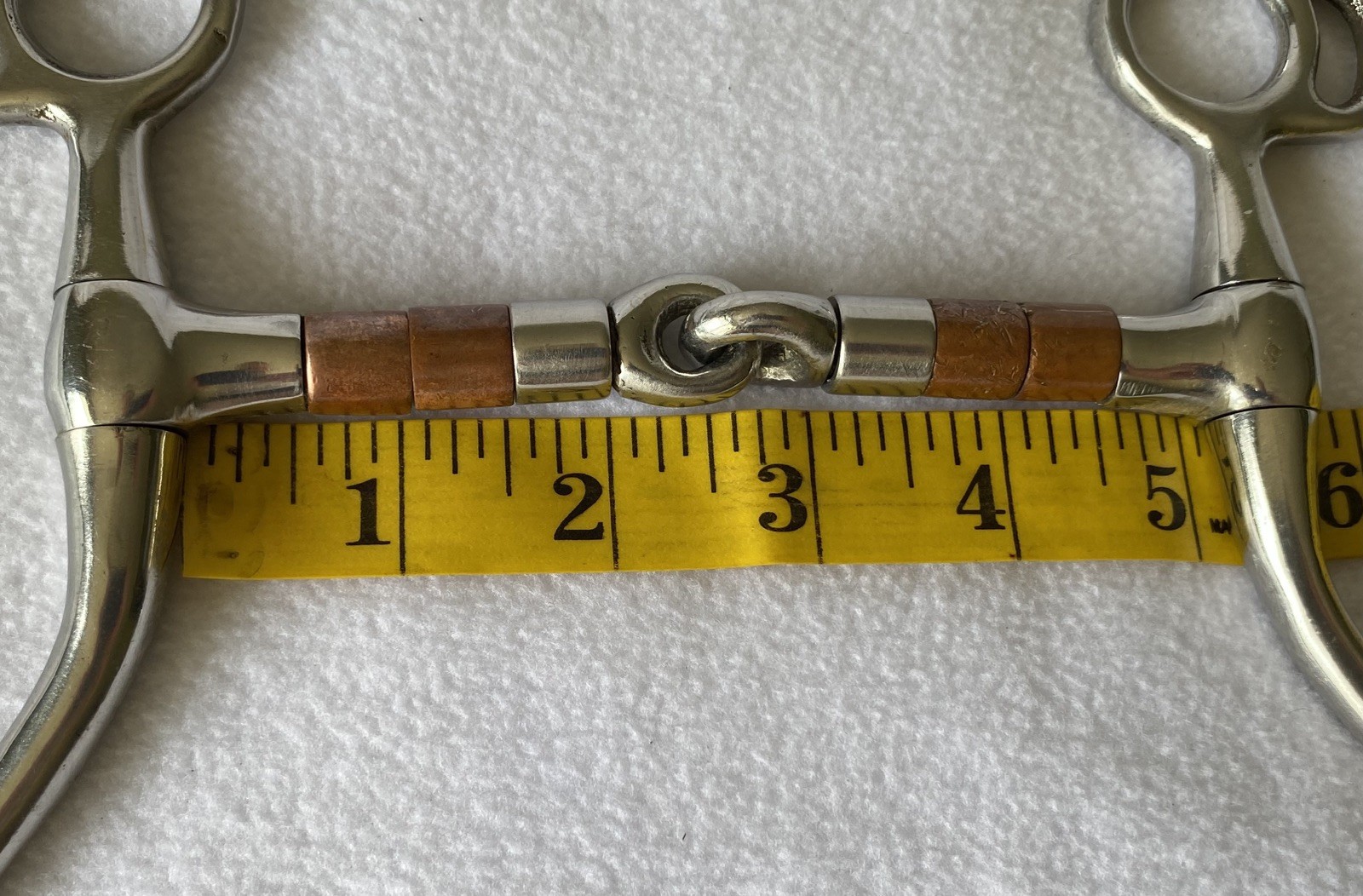 PARTRADE Medium Shank Snaffle Bit~5"Mouth~Copper & Stainless ROLLERS~Trail~Train