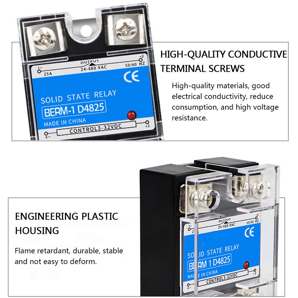 Solid State Relays SSR Input DC 3-32V to Output AC 24-480V Single-phase 80A