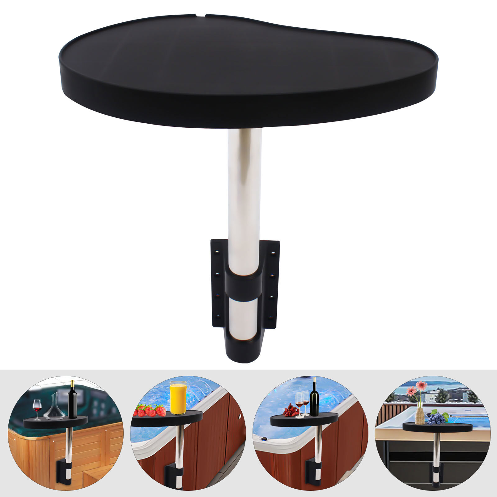 360° Rotation Spa Caddy Swivel Side Tray for Hot Tub & Swimming Spa Anti-slip!US