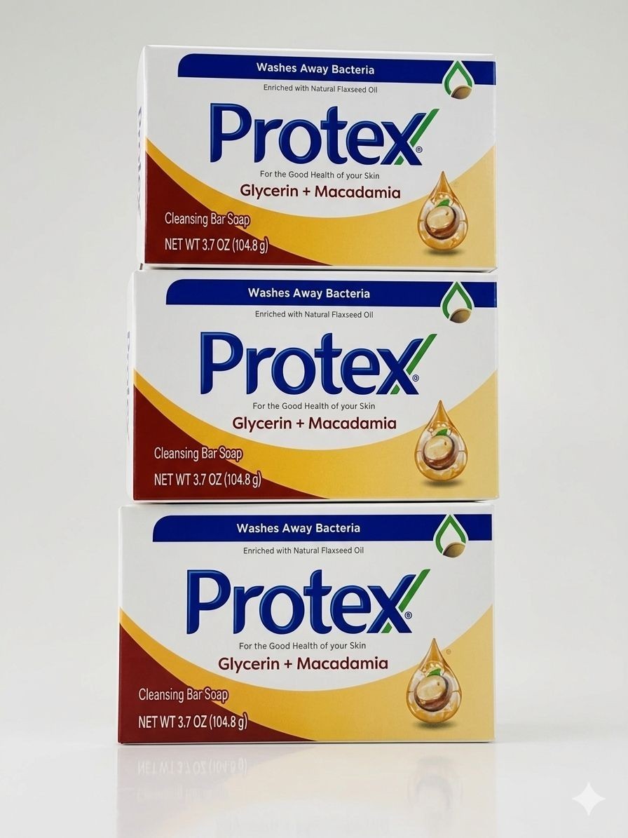 (3 Bars 3.7 oz.) Protex Macadamia Antibacterial Soap Bar Jabón Protex PK