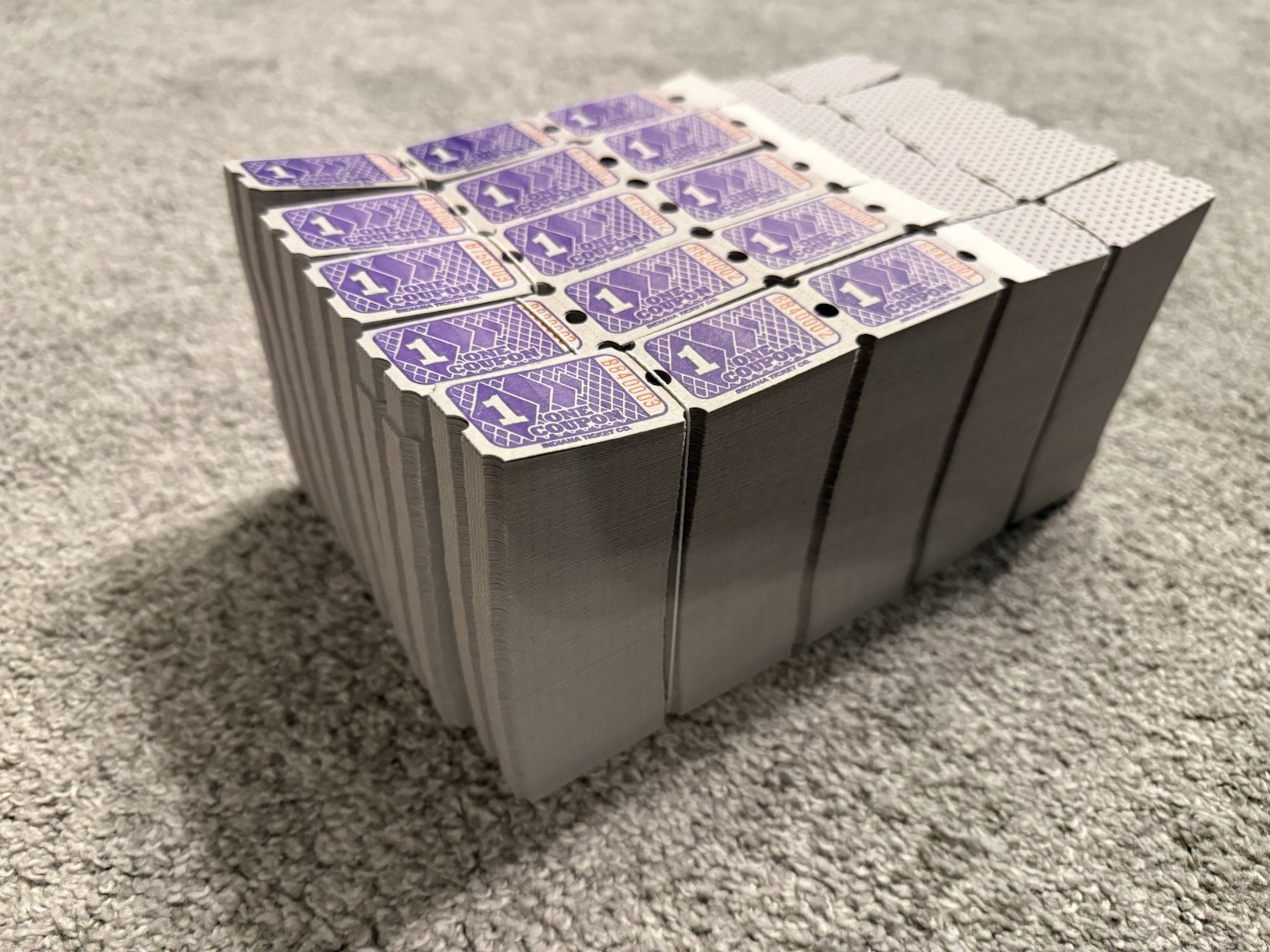 10,000 New Tickets For Redemption Games, Skeeball, Cherry Master, 8 Liner Purple