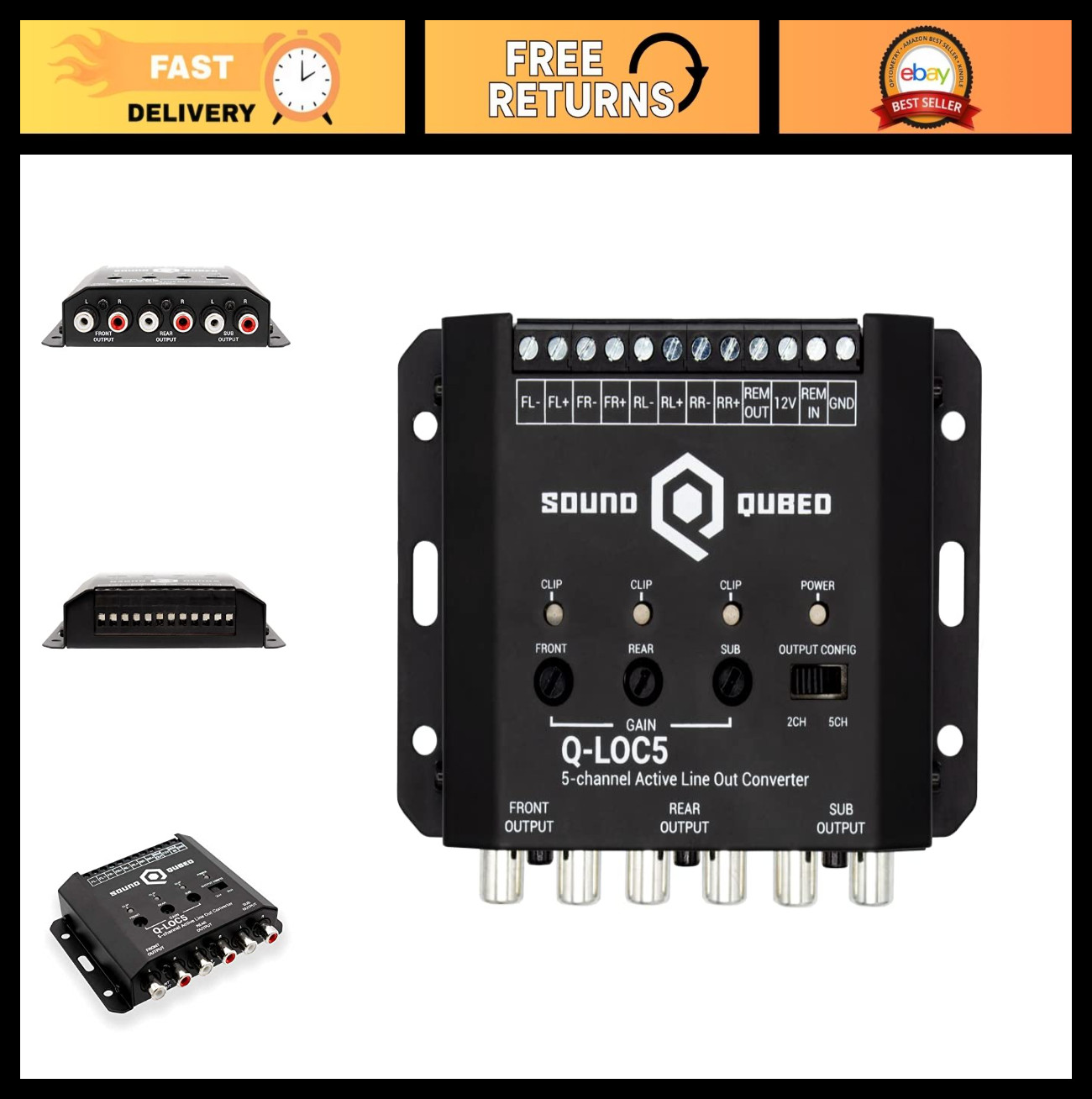 5-Channel Car Audio Line Out Converter - High to Low Signal Adapter for Sound Sy