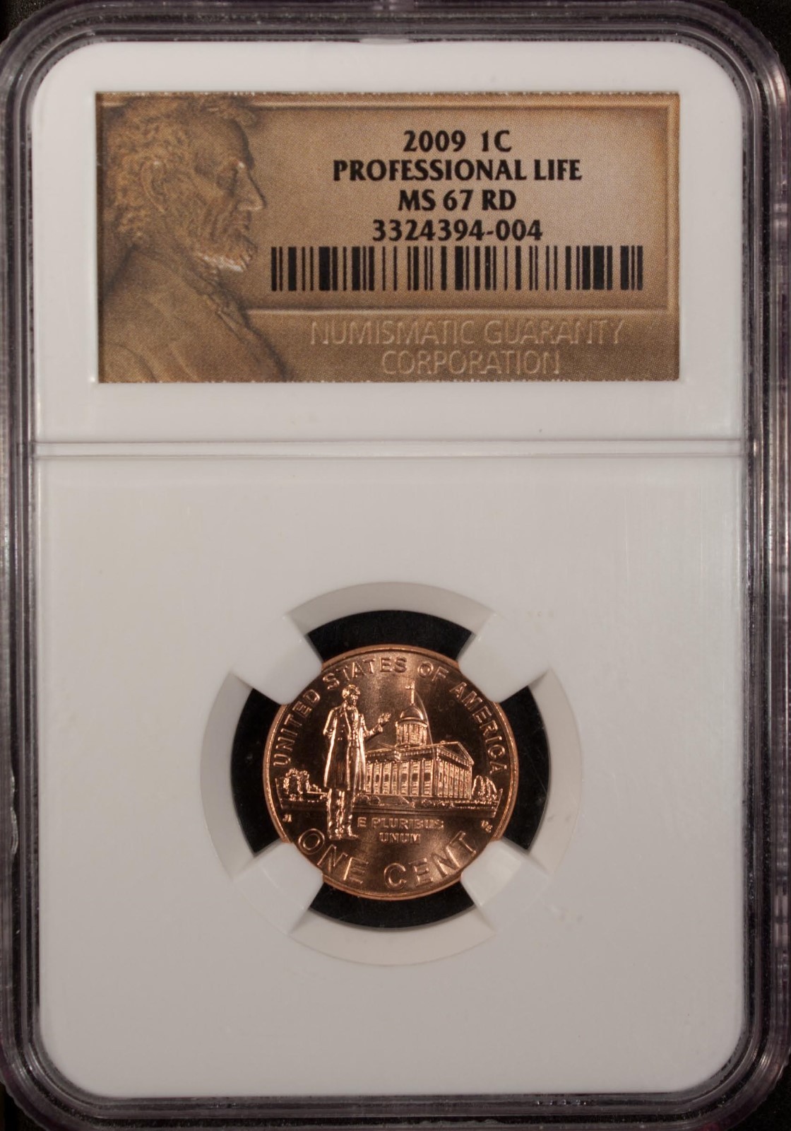 US 2009  1 Cent NGC MS 67 RD  UNC Professional Life