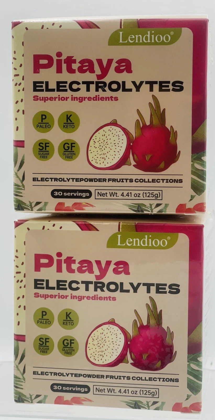 Lot of 2  Pitaya Flavor Electrolytes Powder 4.41 oz Sugar-Free Gluten-Free BNIB