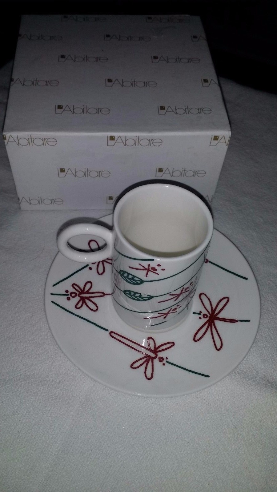 L'abitare Italian Cup & Saucer Dragonfly Espresso set