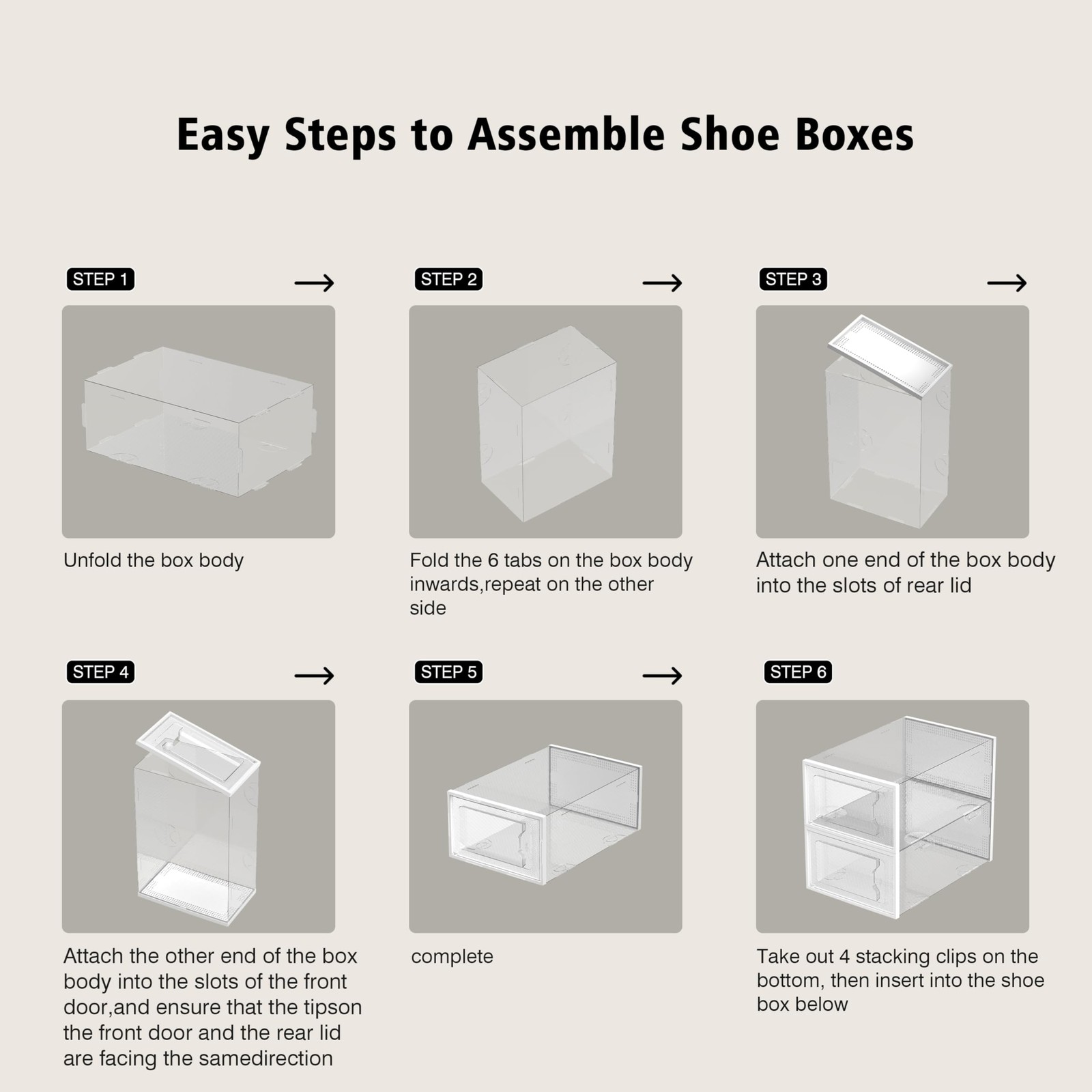 SEE SPRING X-Large Shoe Storage Box Fit Size 11, Clear