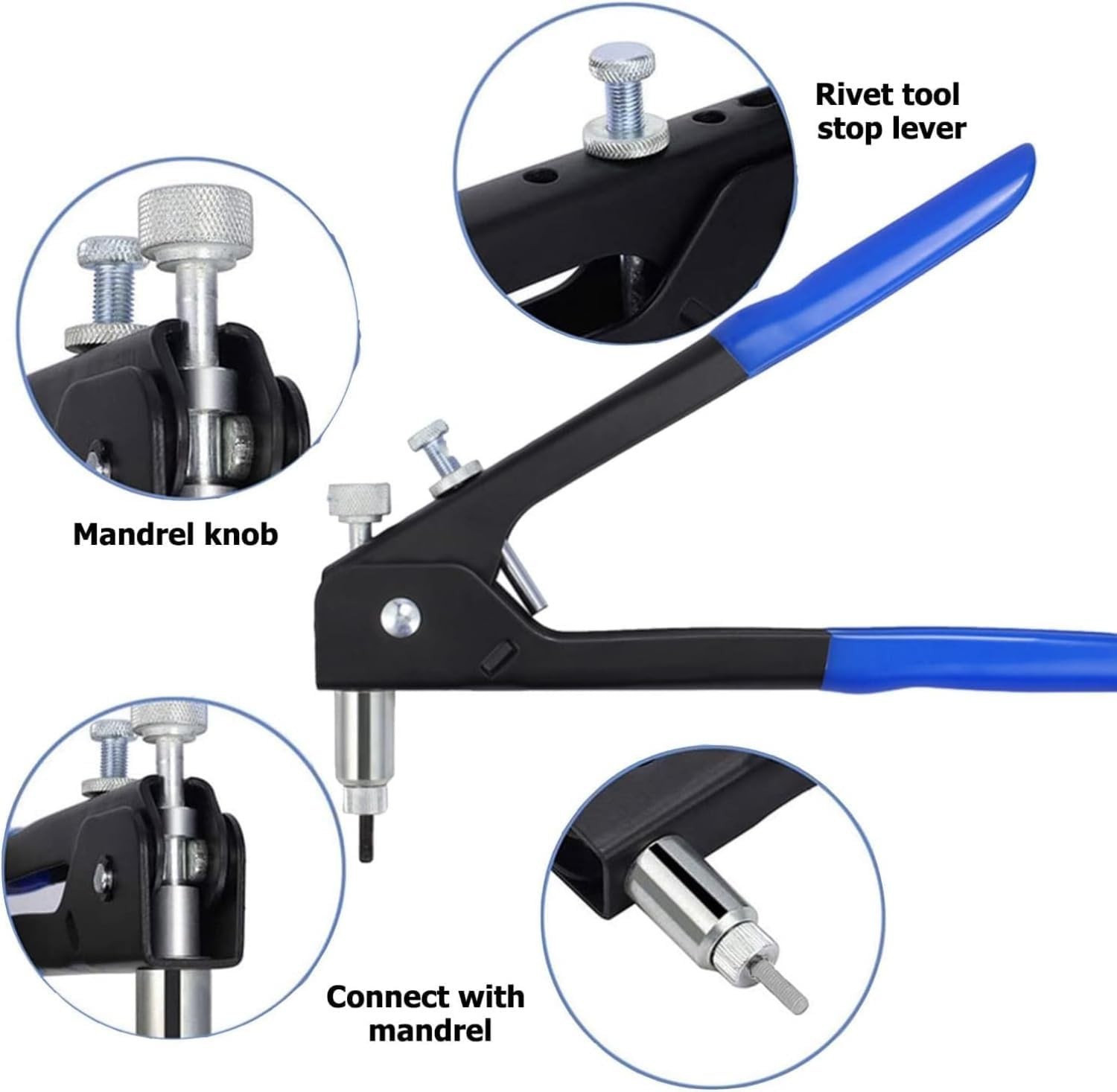 86 Piece Hand Riveting Tool Nut Setting Tool Set, Thread Blind Riveting Tools, S...