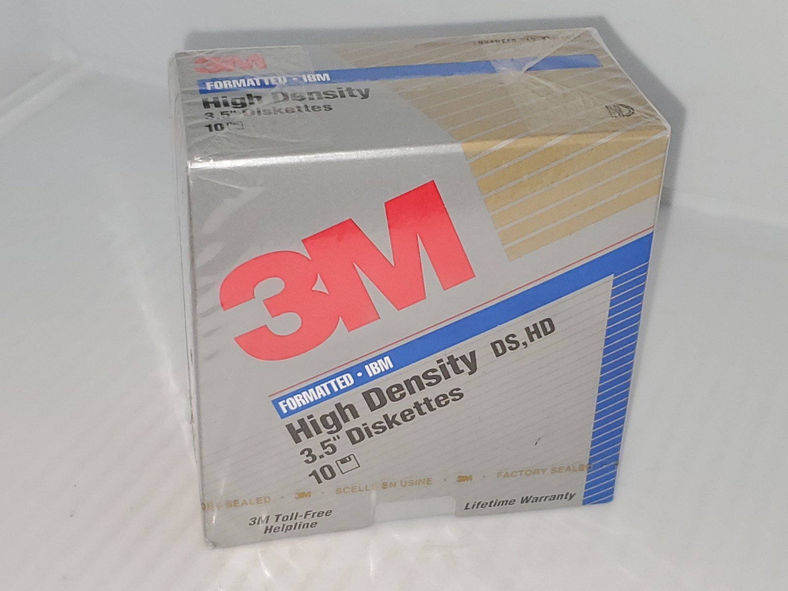 3M High Density 3.5" Diskettes 10 Pack IBM Formatted DS HD Floppy Disks NEW NOS