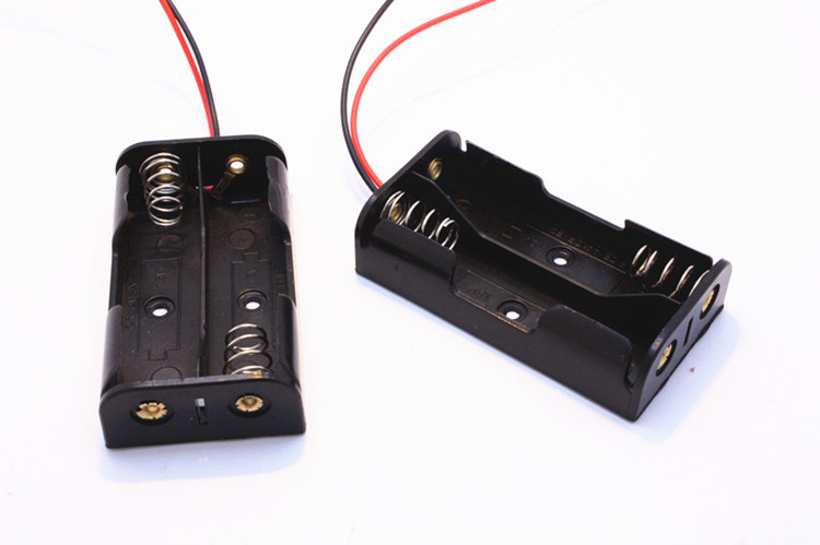 5PCS Plastic Battery Storage Case Box Holder For 2xAA 3V with wire leads
