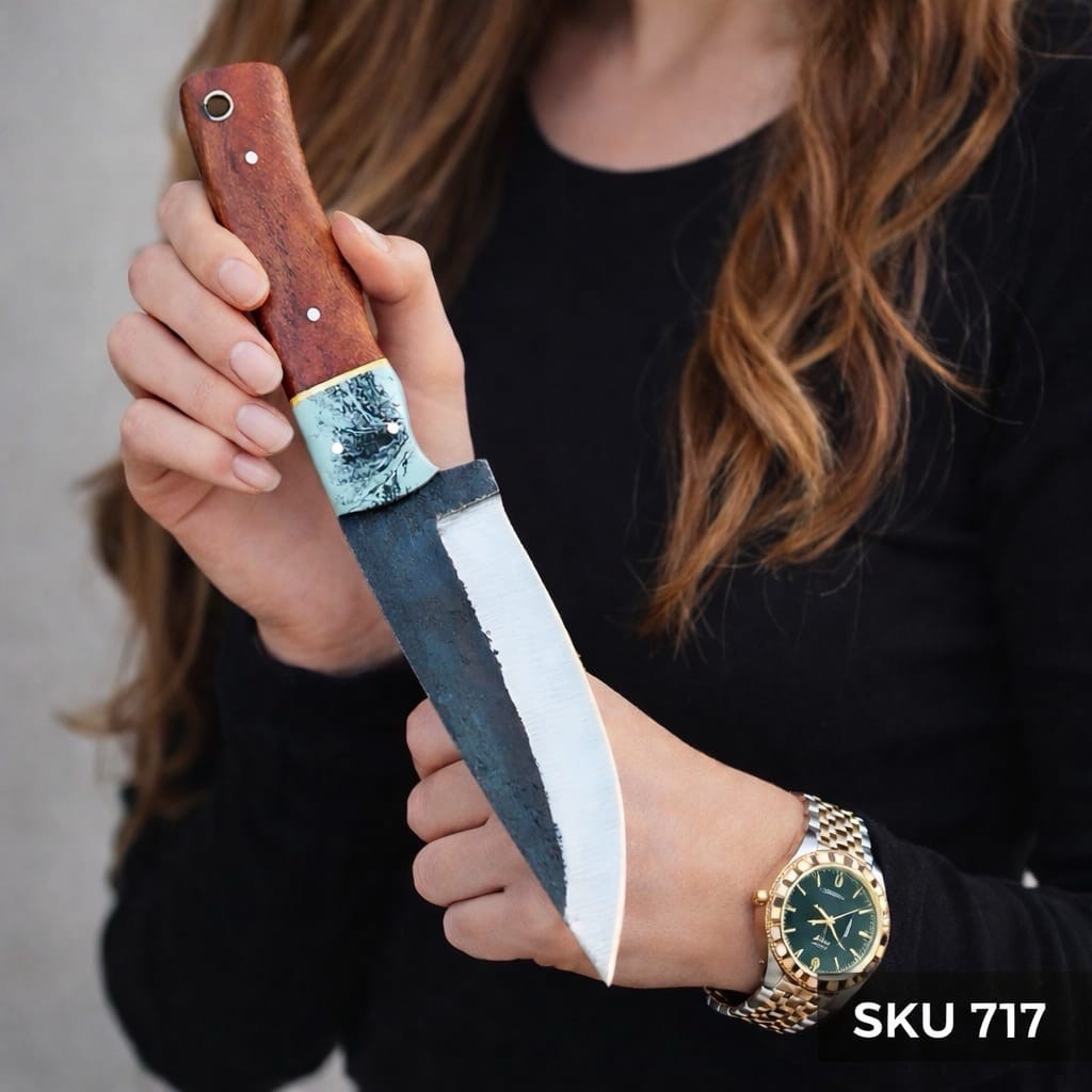 1095 Steel Fix Blade Tactical Hunter Skinning Knife Wood Resin Handle