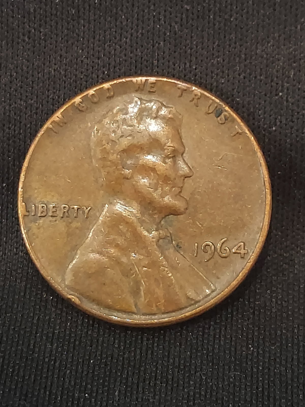 1964 Lincoln Penny Rare - "L" in "Liberty" & "In God We " On Rim