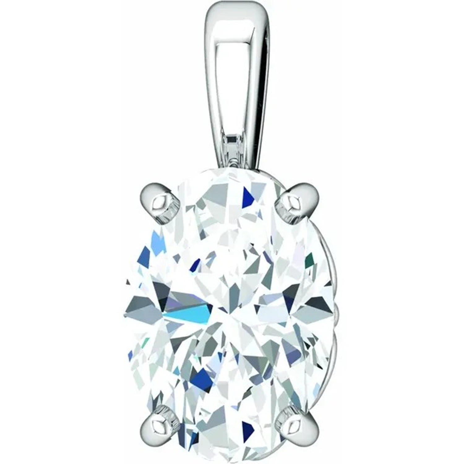 Pendant Mounting Oval Cut Solid 14K White Gold Fleur-De-Lis Design Setting USA