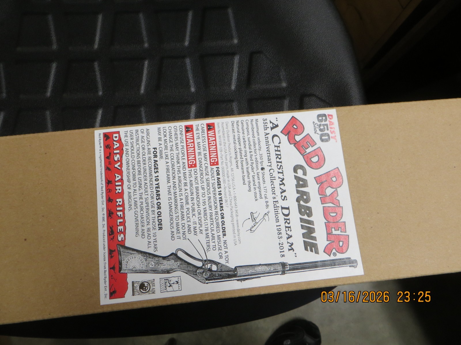 vintage red rider daisy bb gun 35th anniversary 1359 of 2500 new 1983 to 2018