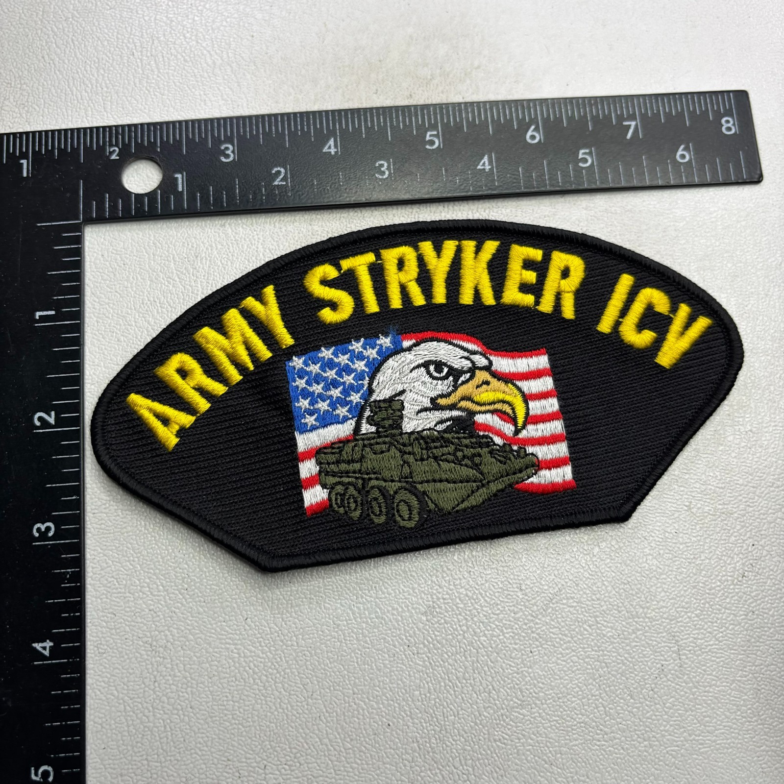 USA Flag Bald Eagle ARMY STRYKER ICV Hat Patch (Military) 60XV