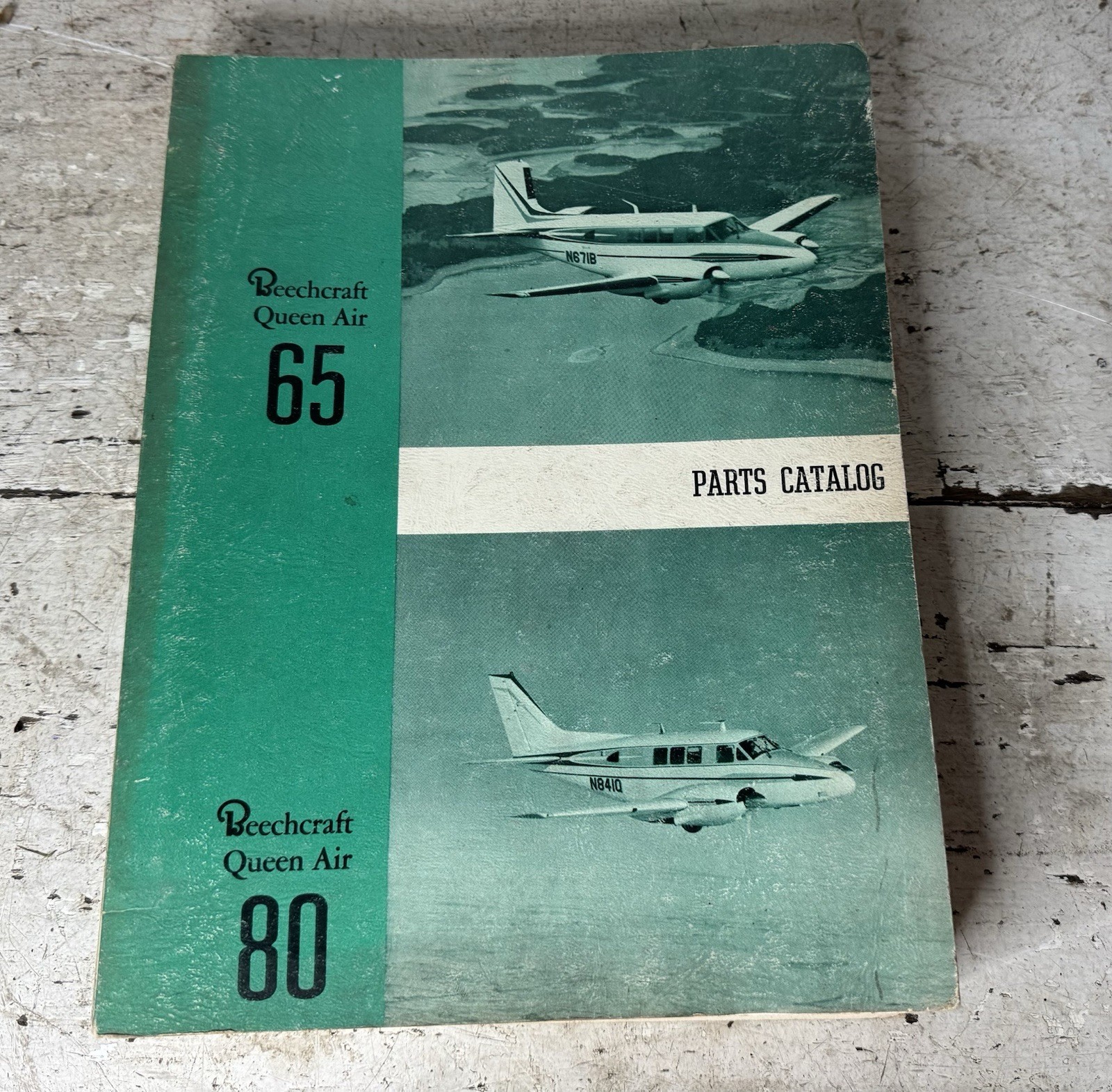 Vintage Beechcraft Queen Air 65 & 80 Airplane 1962 Parts Catalog Manual
