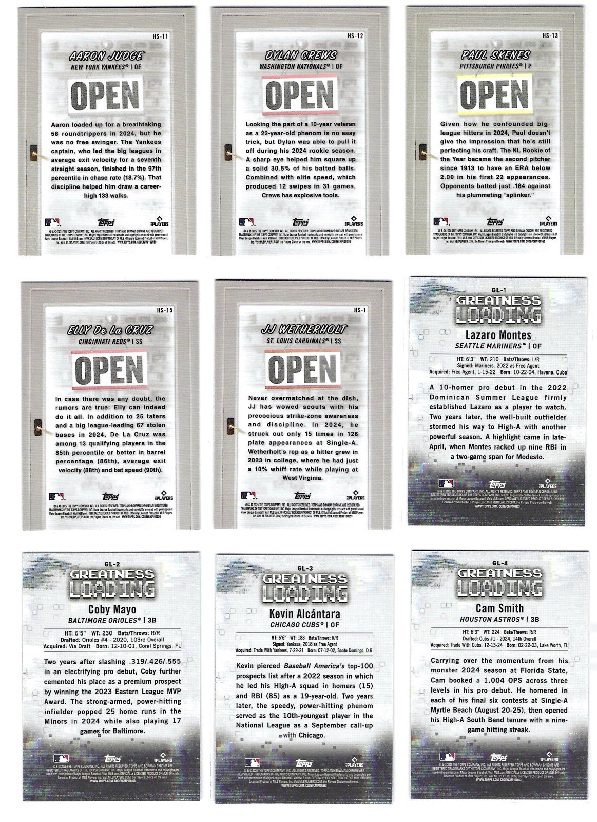 2025 Bowman Baseball- Inserts (Buy More, Save More)