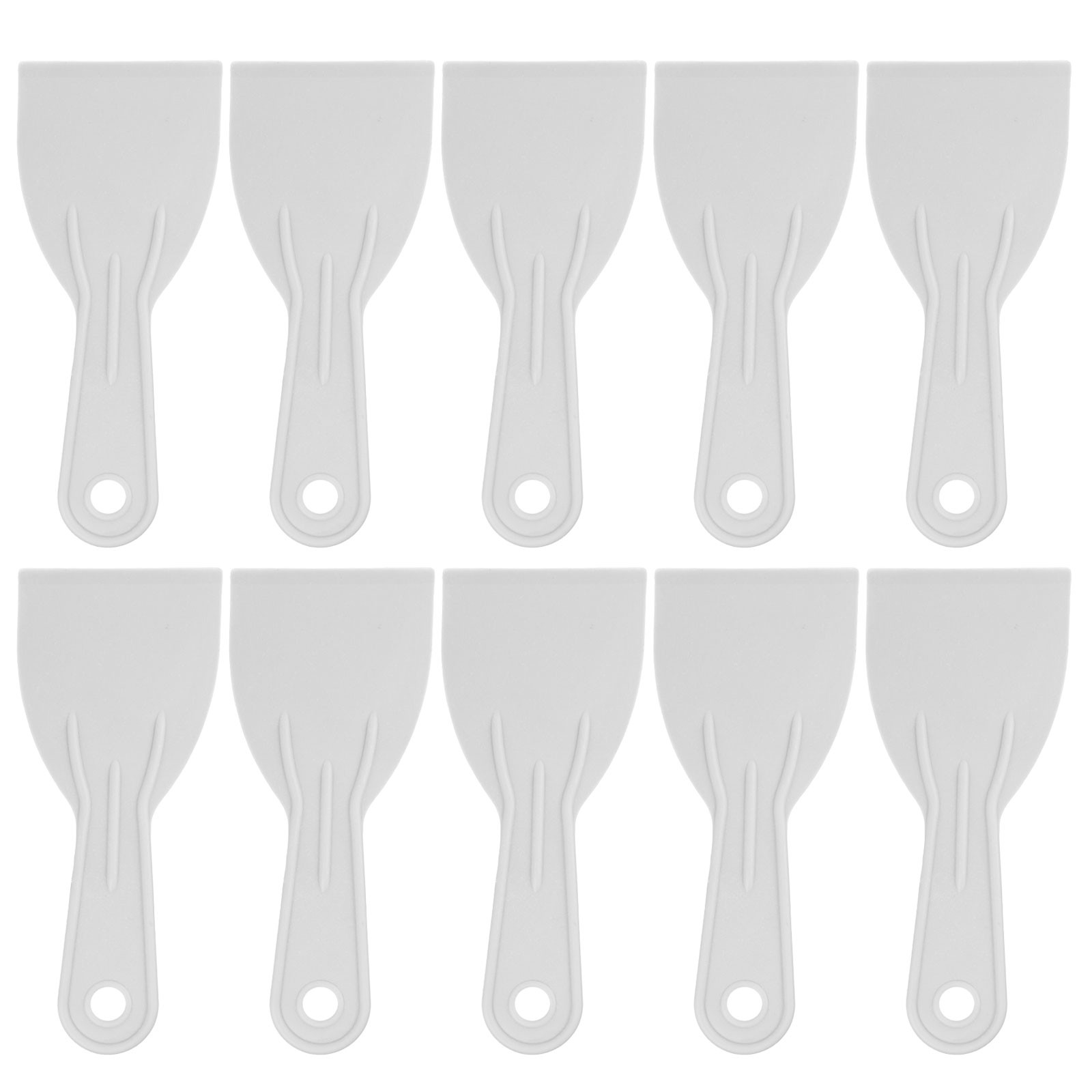 10pcs Putty Scraper 3" Width 2mm Thin Flexible Plastic Putty Knife Gray,