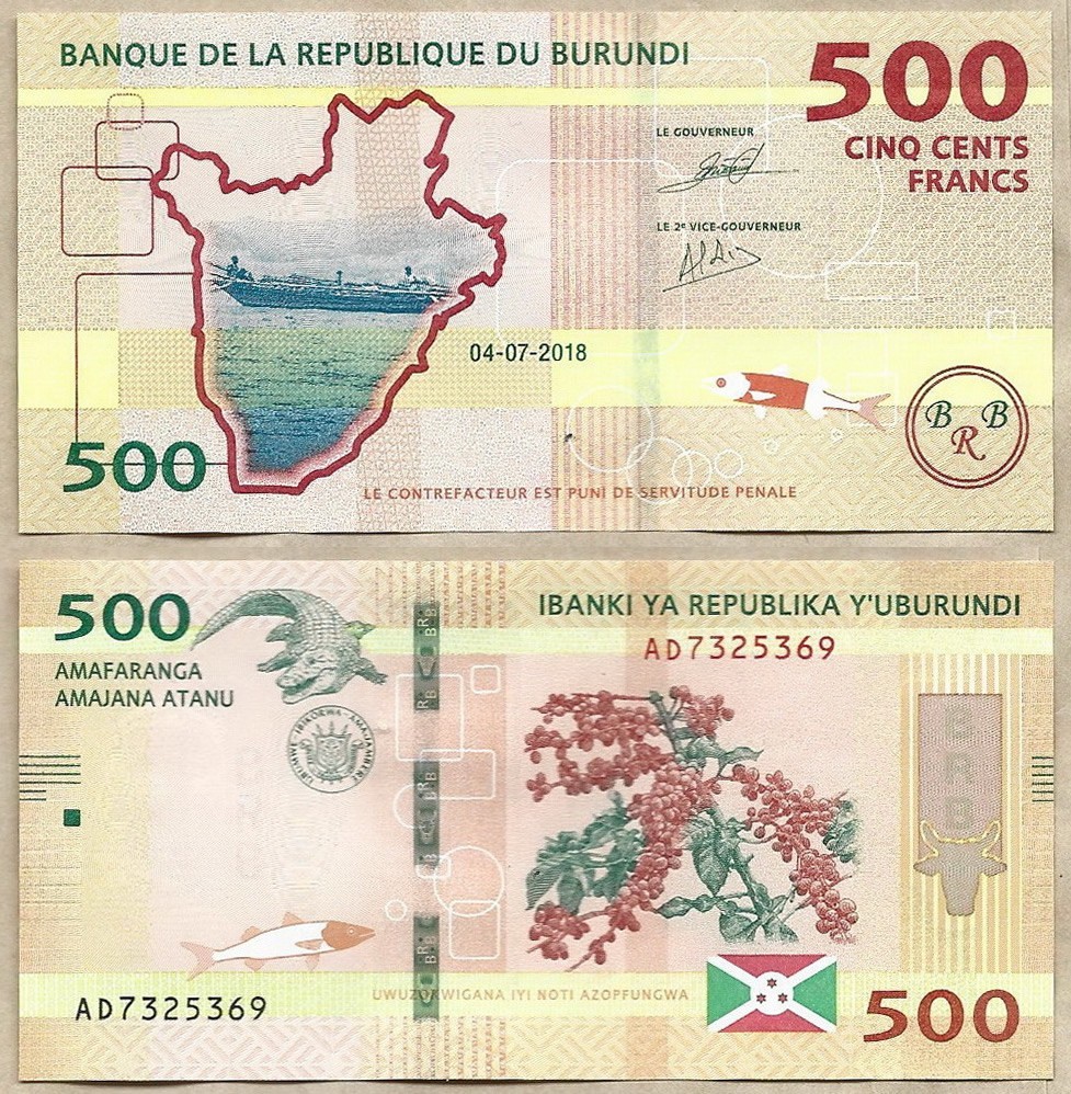 Burundi 2018 500 Francs Banknote UNC P50b