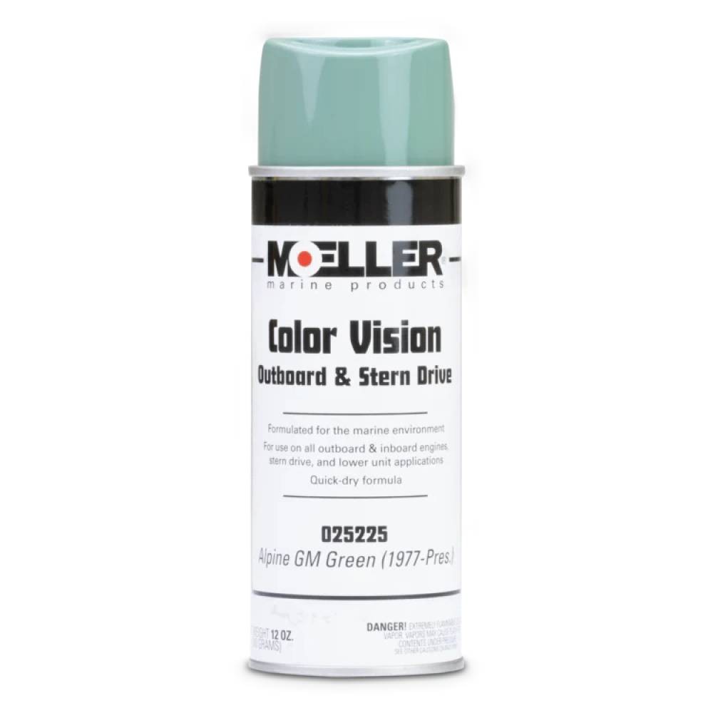 Moeller 025225 Marine Engine Spray Paint, Alpine GM Green (1977-Present), 12 oz