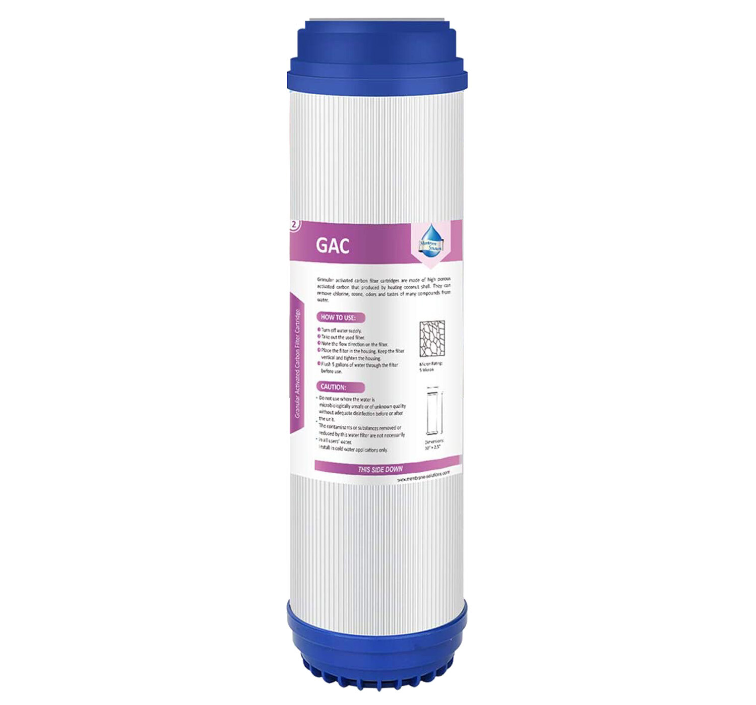 1-50 Pack 5 Micron 10x2.5" Granular Activated Carbon GAC Water Filter Cartridges