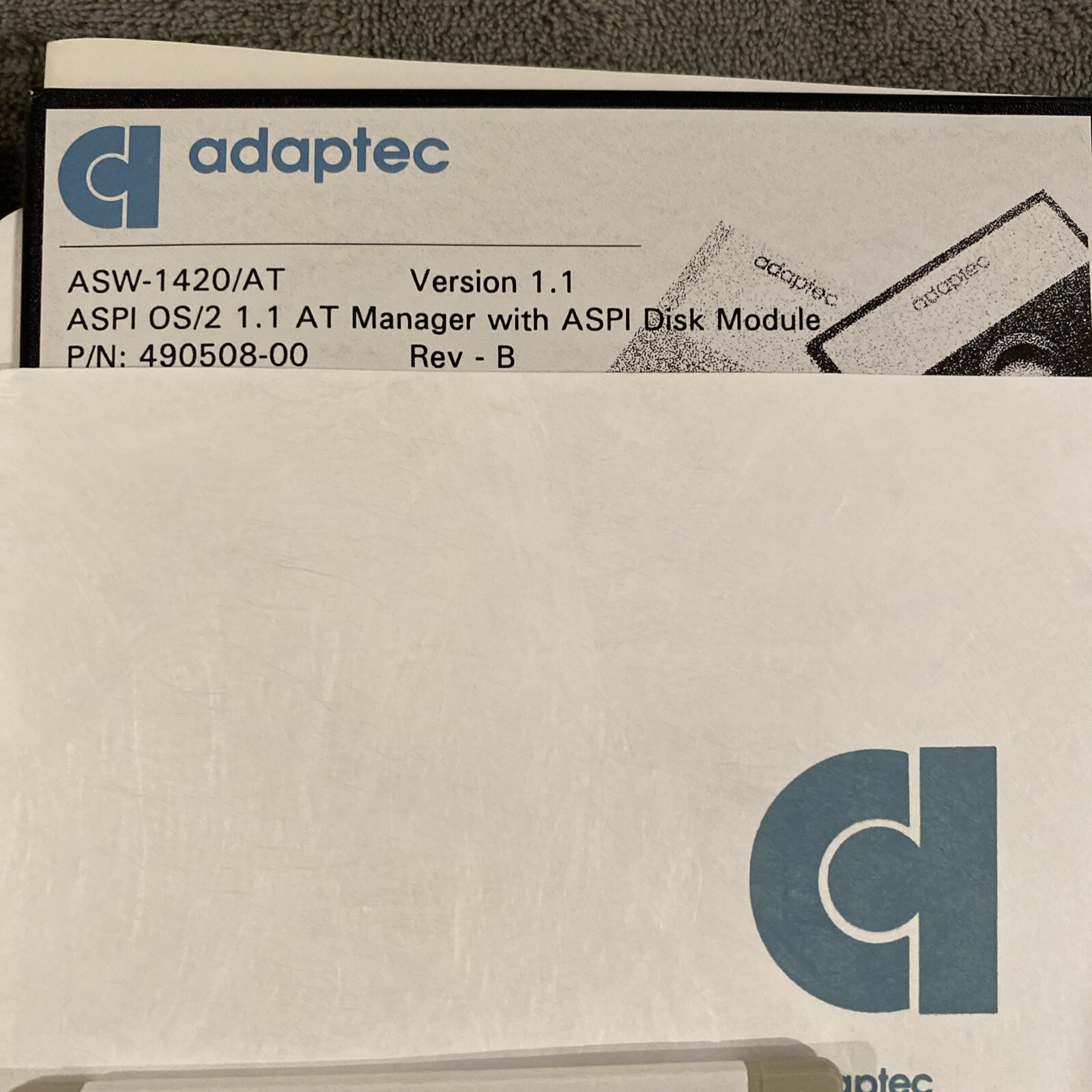 Adaptec ASW-1420/ Version 1.1 ASPI Disk Module 3.5” & 5.25” Software