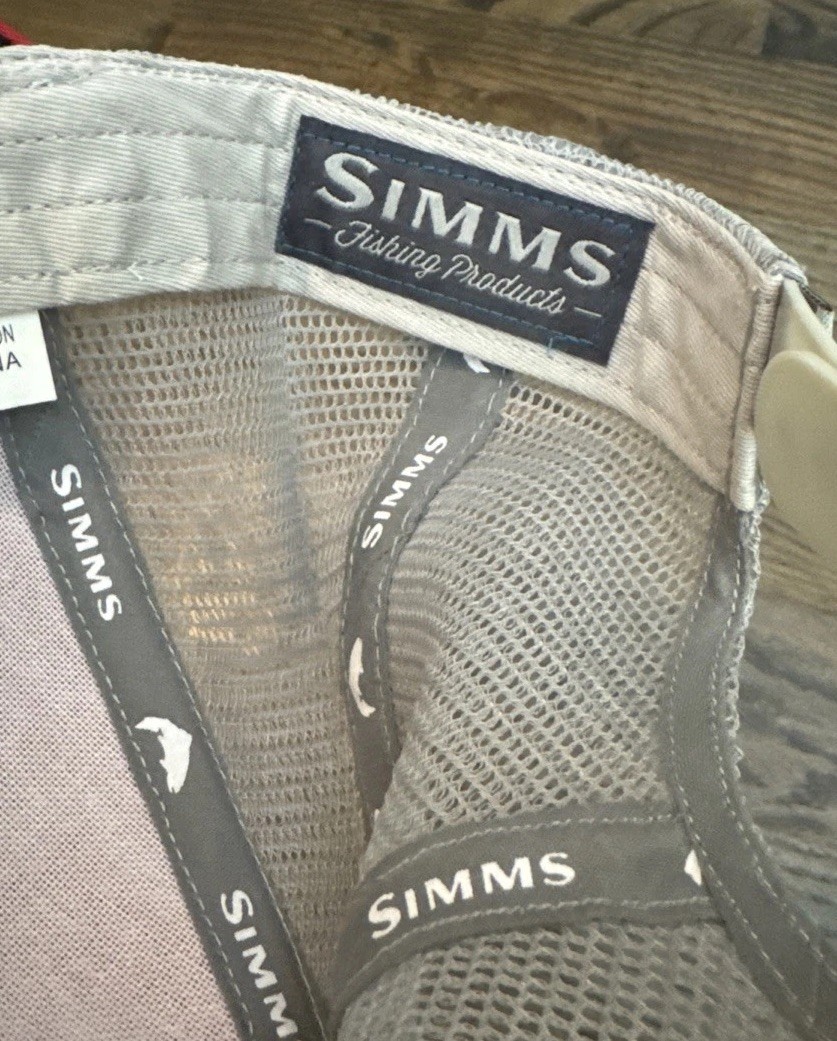 Simms Fishing Trout Trucker Cap Red -Black Underbrim - RARE Holiday Classic!