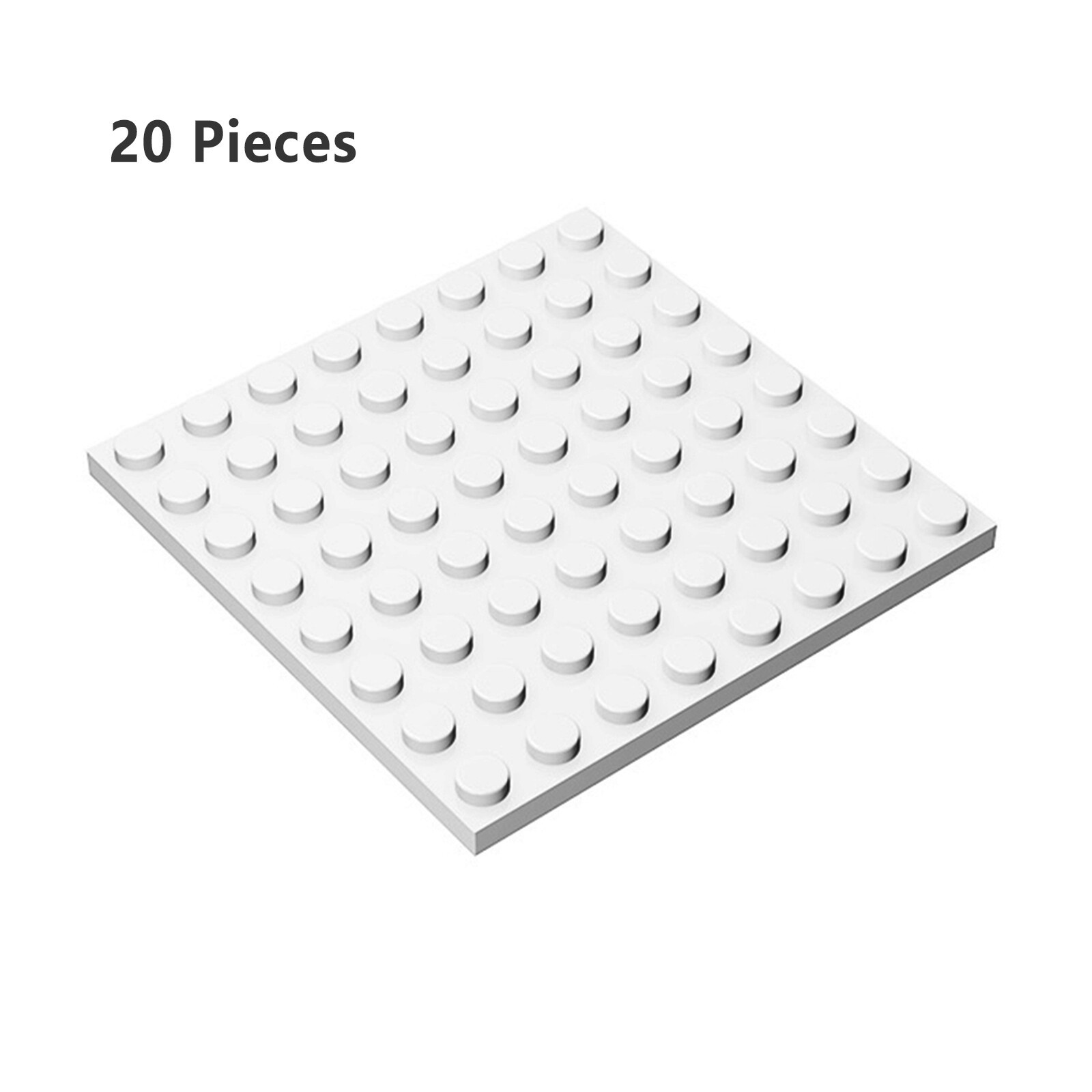 41539 Plate 8X8 White Bricks Parts 20 PCS Bricks, Pieces & Parts 100% Compatible
