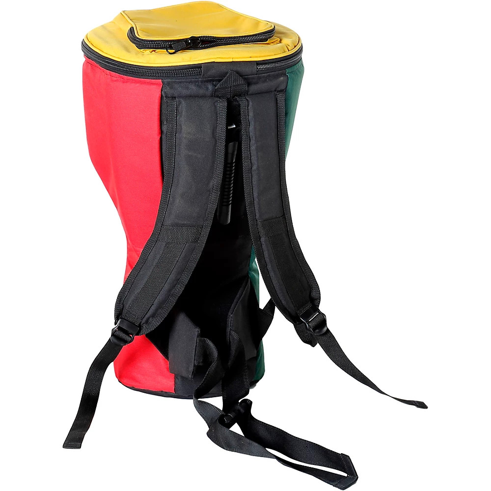 X8 Drums Heavy Duty Djembe Backpack Bag Large Rasta