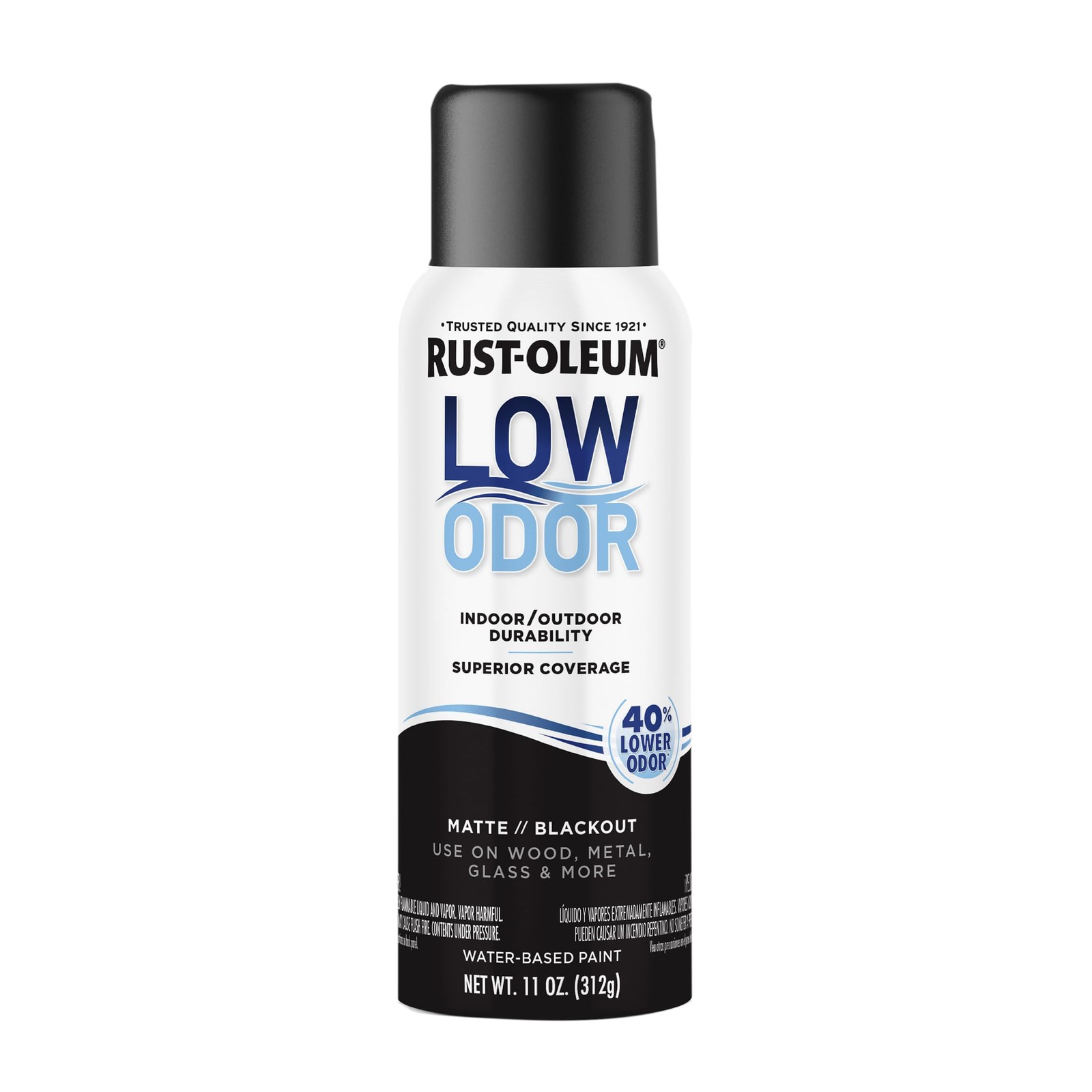 Rust-Oleum Low Odor Premium Spray Paint, 11 11 Ounce (Pack of 1), Blackout