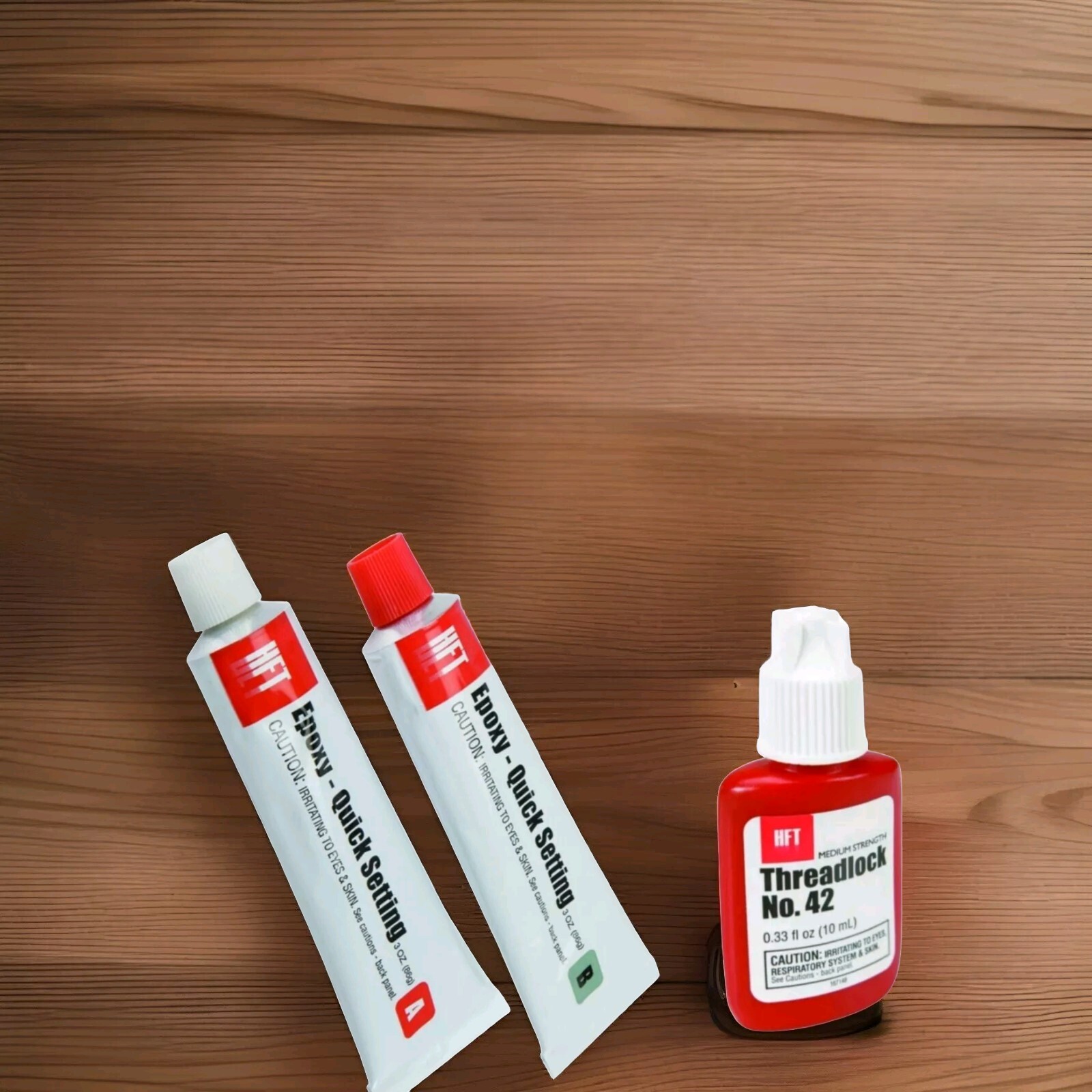 HFT Quick Setting Epoxy And HFT Threadlocker, No. 42, 10 mL Medium Strength