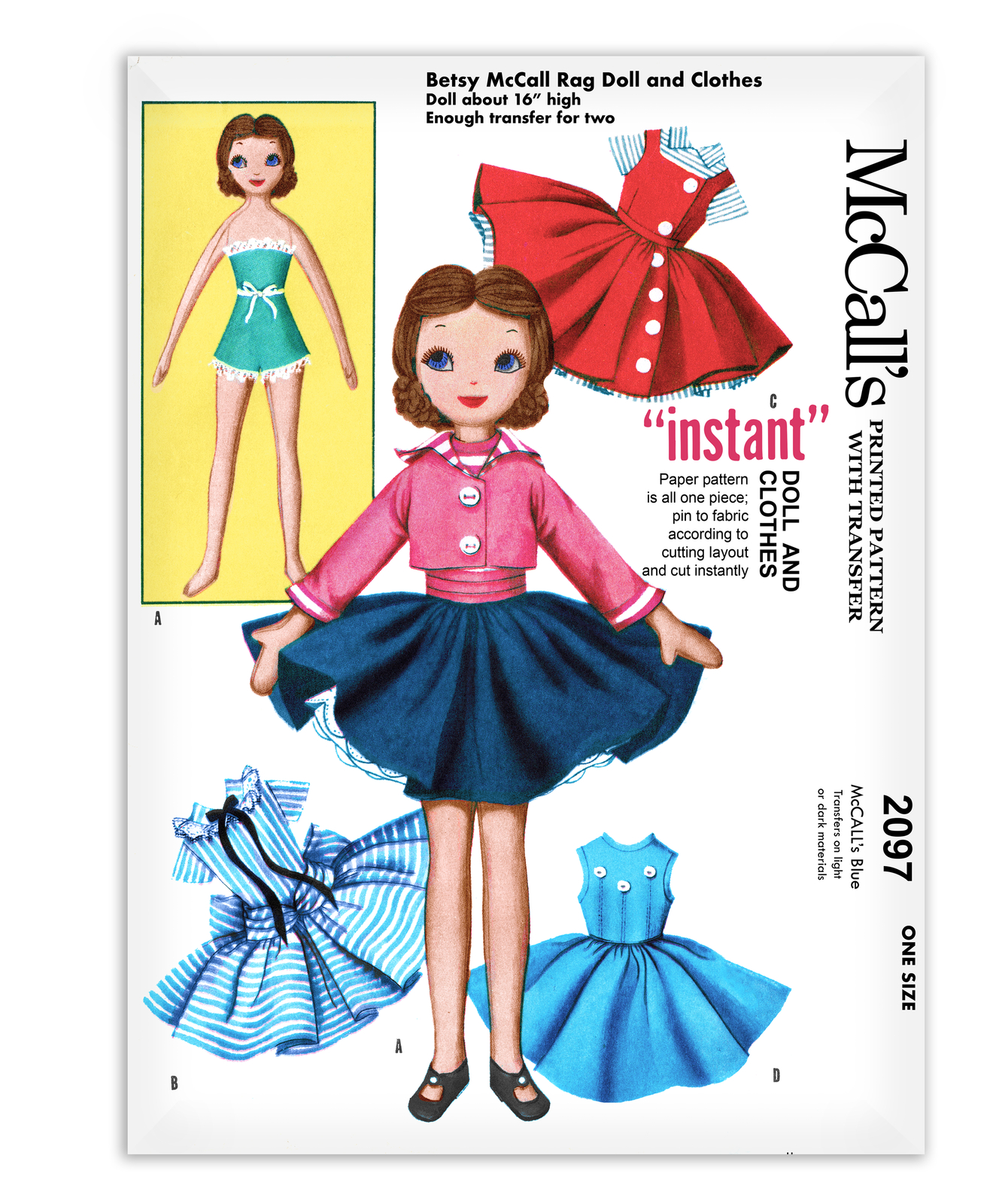 Betsy McCall s Doll Sewing Pattern 2097 Rag Clothes Dress Plush Soft Stuffed 16"