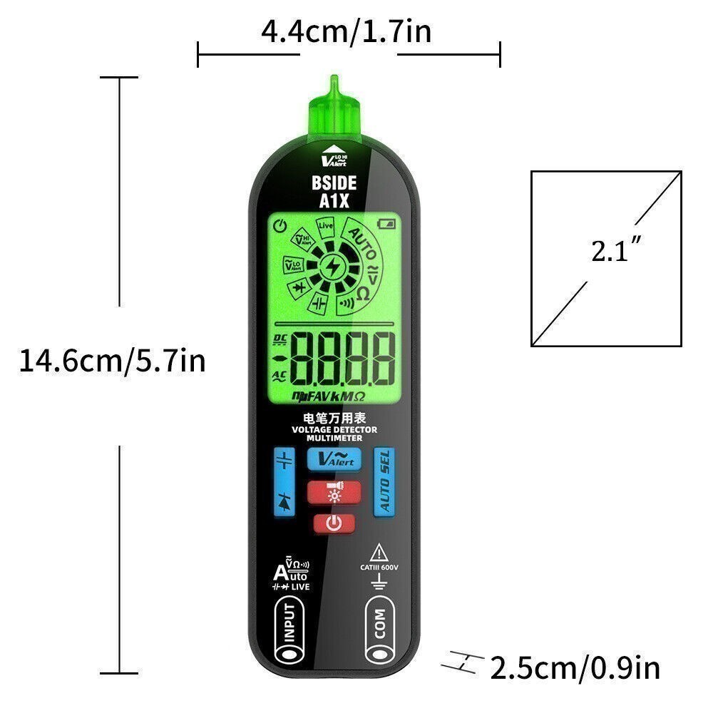 Digital Multimeter Tester Smart Rechargeable Voltmeter AC/DC Voltage Measurement