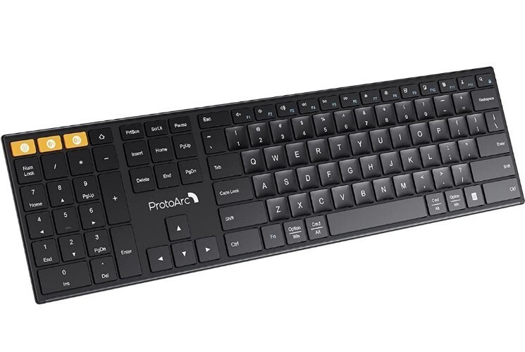 Left-Handed Wireless Keyboard Bluetooth 2.4G Ultra-Thin Rechargeable Silent