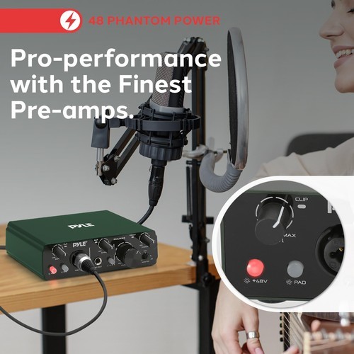Pyle USB Audio Interface for Recording, Streaming & Podcasting