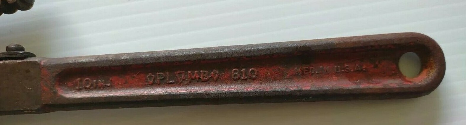Vintage Plumb Tools 10" Pipe Wrench 810 Made USA