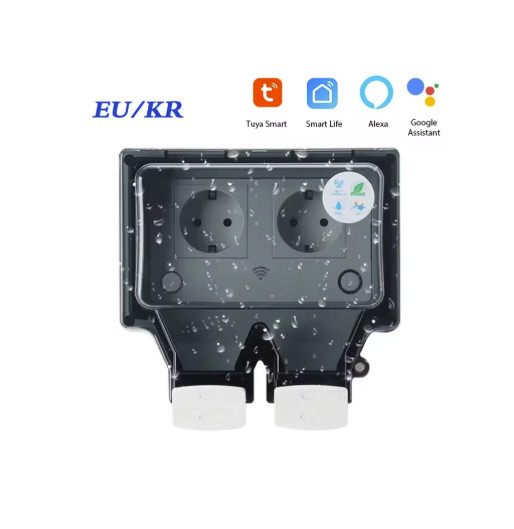 Tuya Smart Outdoor Socket IP66 WiFi Timer EU Plug Waterproof