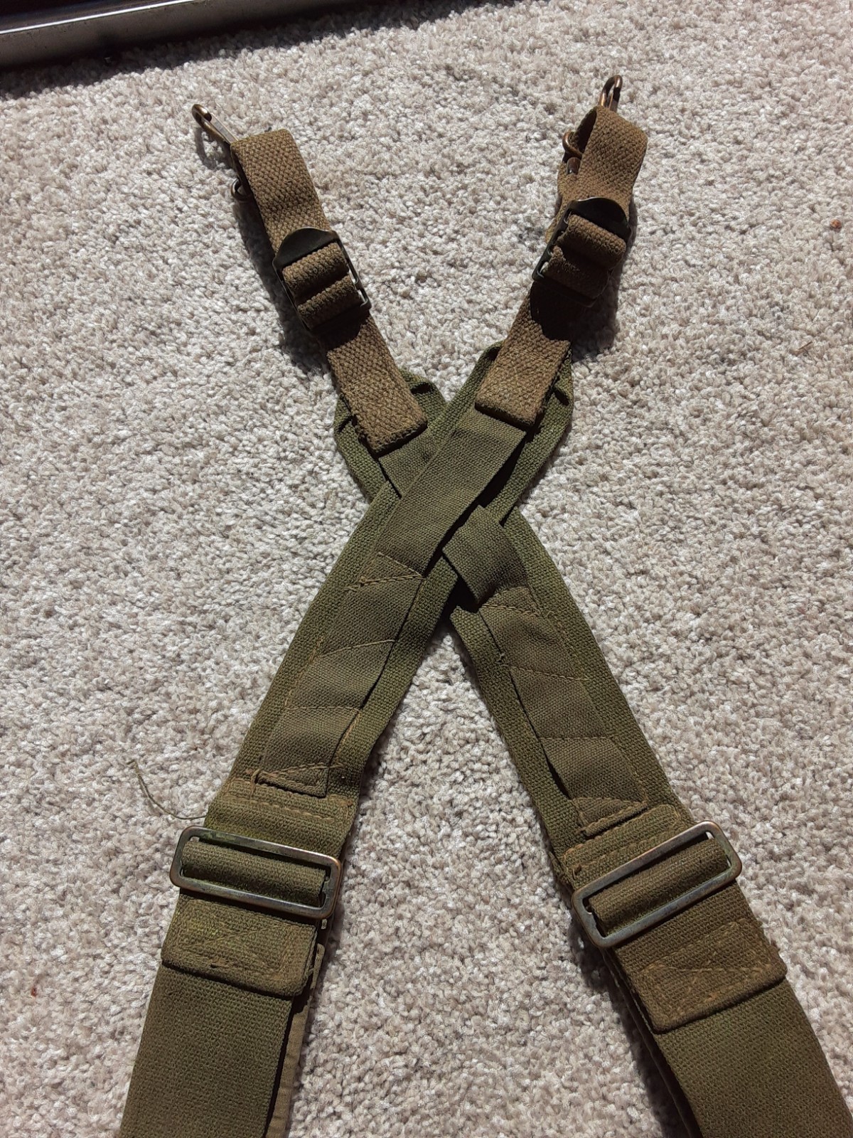 Original Korean / Vietnam War M-1945 Combat Support Straps OD Cotton Duck Web
