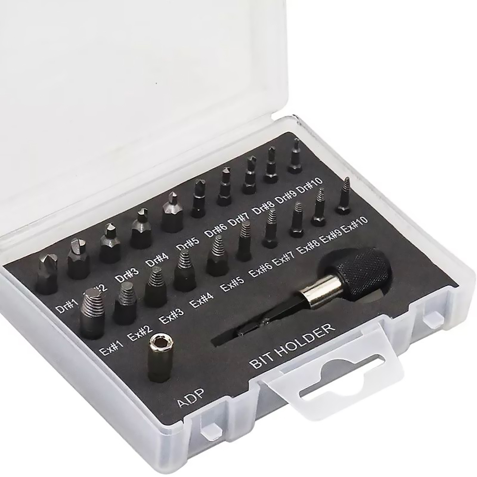 22* Broken Screw Extractor Remover Set Damaged Bolt Easy Out Stripped Drill Bit